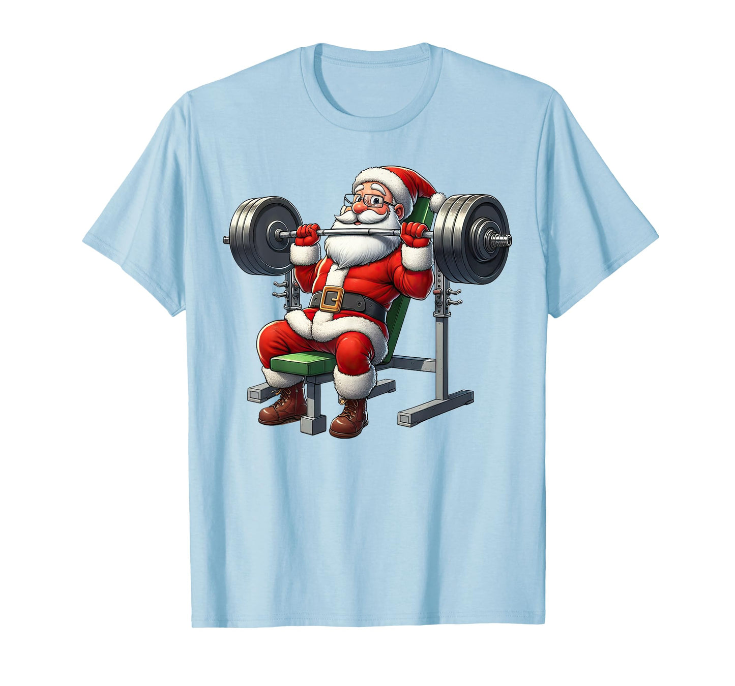 Santa Weightlifting Gym Funny Christmas Fitness T-Shirt