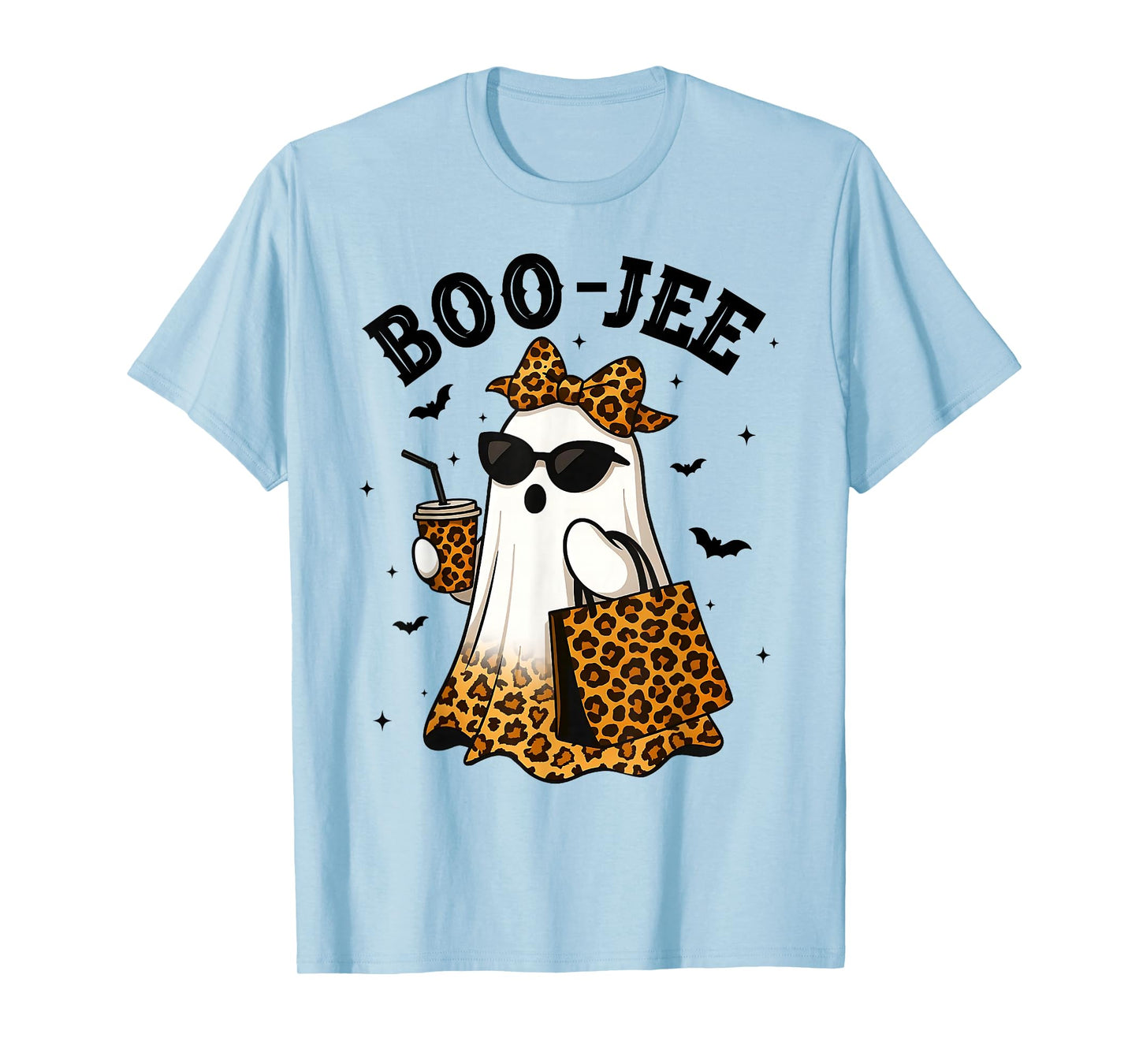 Coquette Leopard Boo-JEE Ghost Halloween Ghost Women Girls T-Shirt