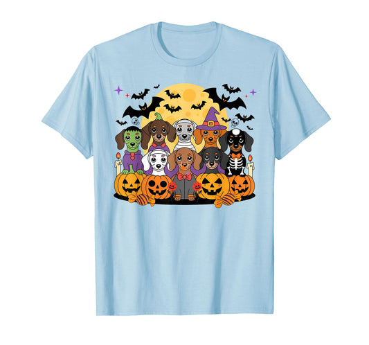 Dachshund Dog Halloween Witch Mummy Skeleton Sausage Dogs T-Shirt