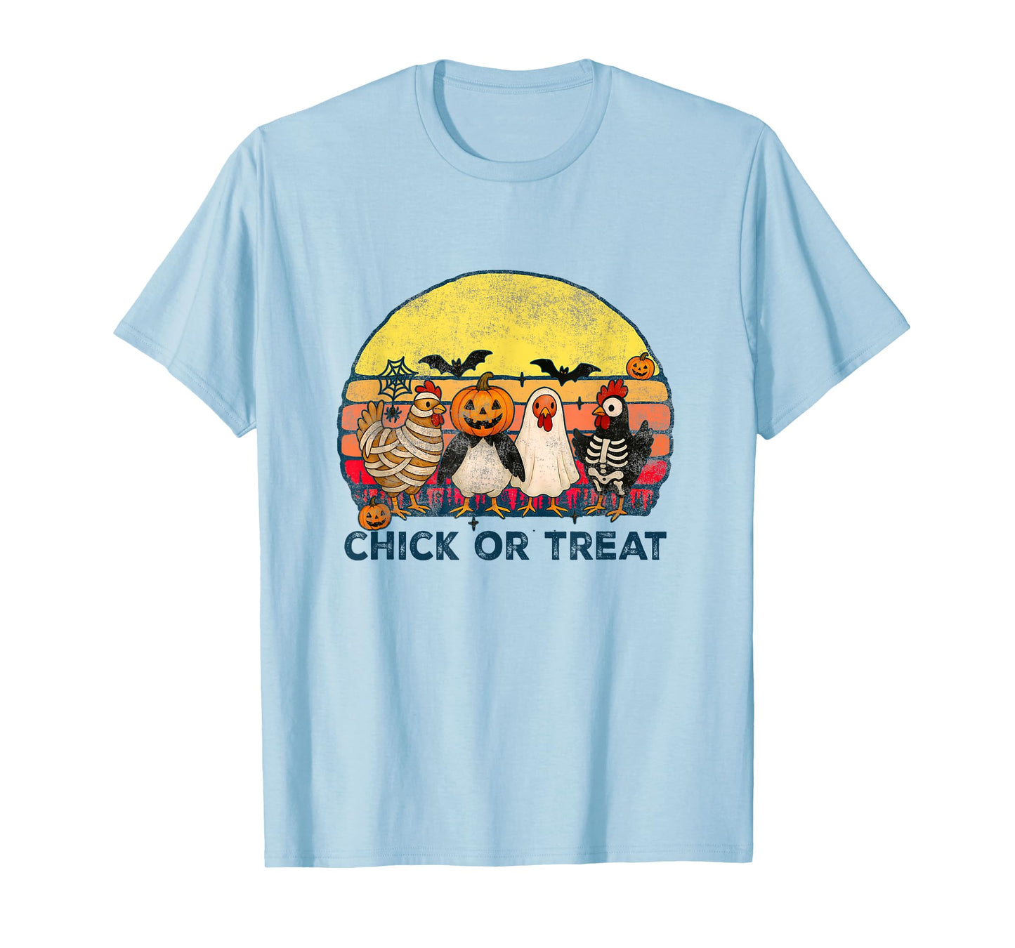 Funny Chick Or Treat Halloween Witch Spooky Chicken T-Shirt