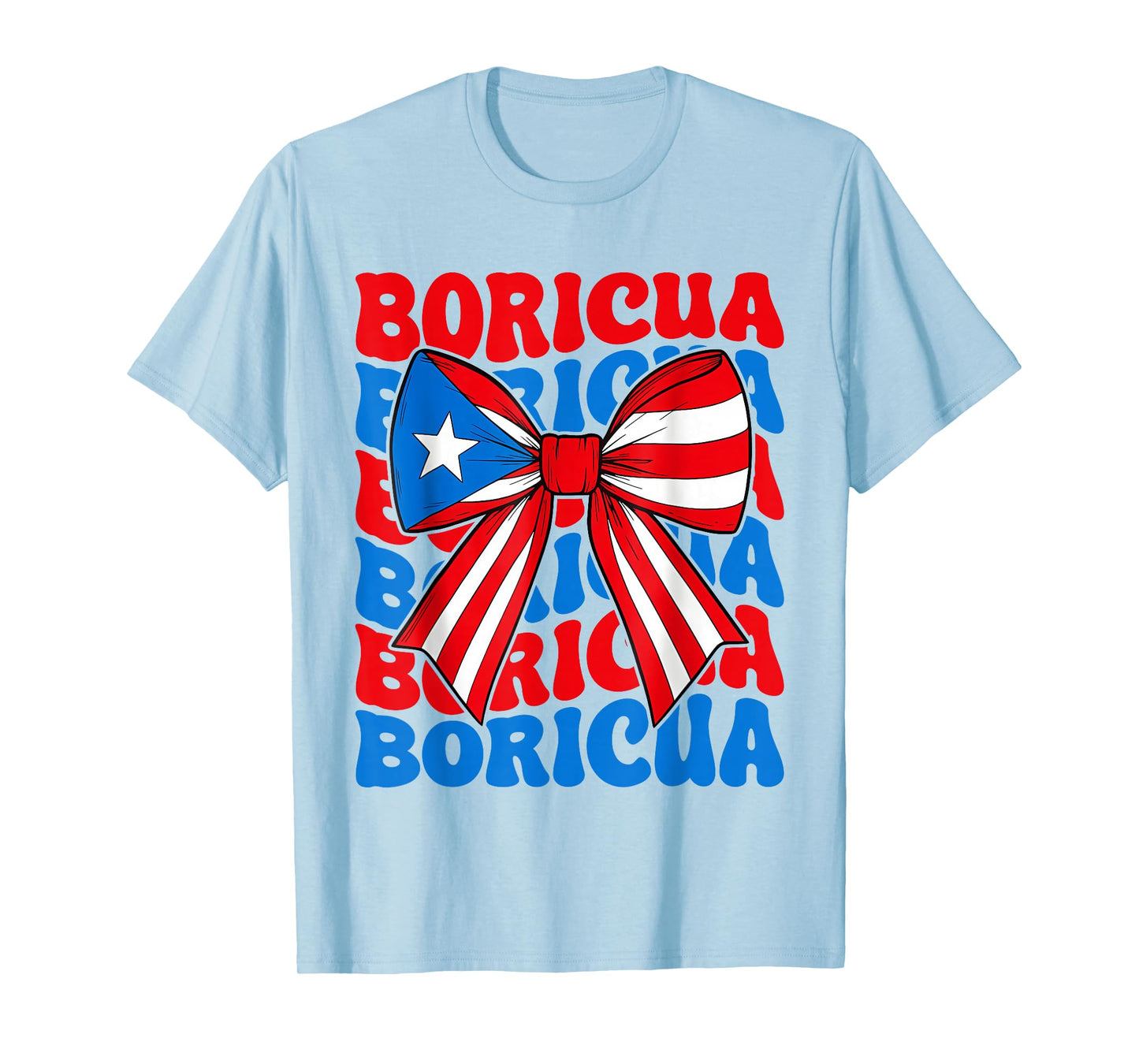 Boricua Women Girl Boricua Coquette Bow Puerto Rico Flag T-Shirt