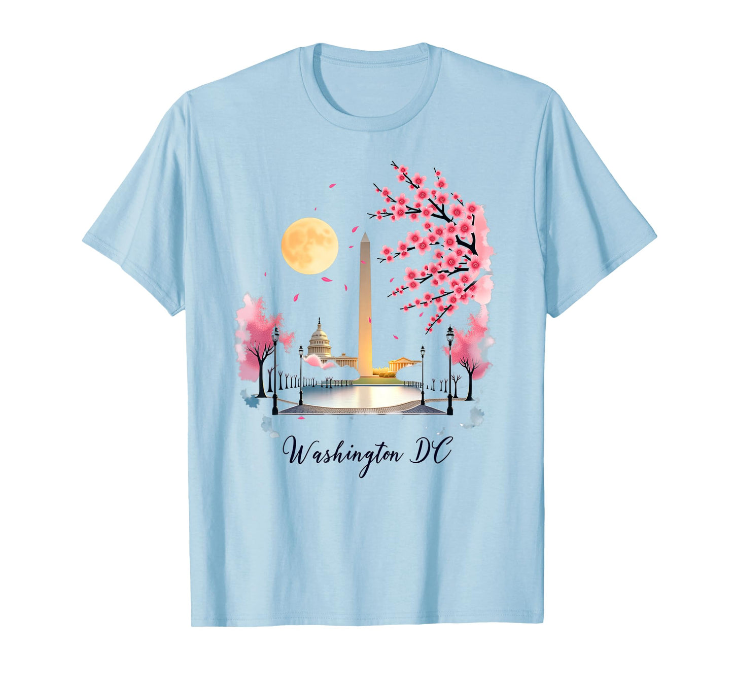 Retro Vintage Washington DC Pride Souvenir Cherry Blossom T-Shirt