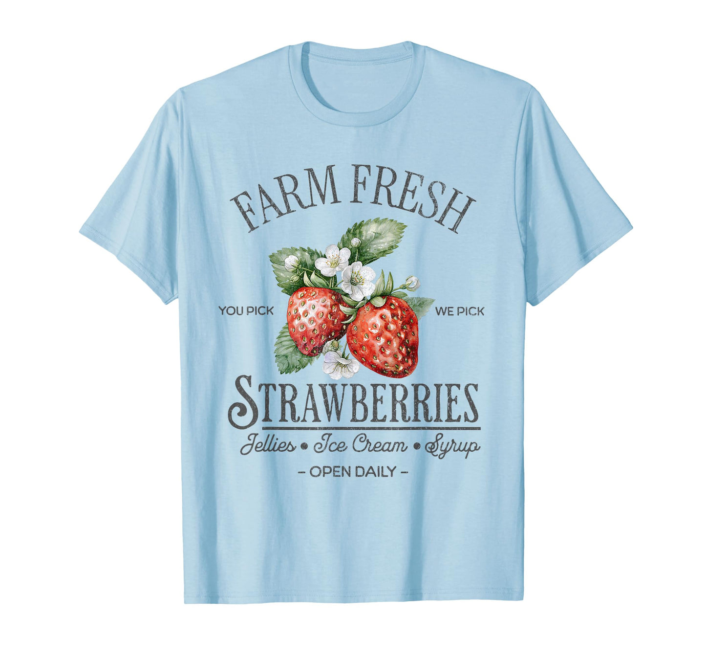 Farm Fresh Strawberries Vintage Strawberry Farmers Farm T-Shirt