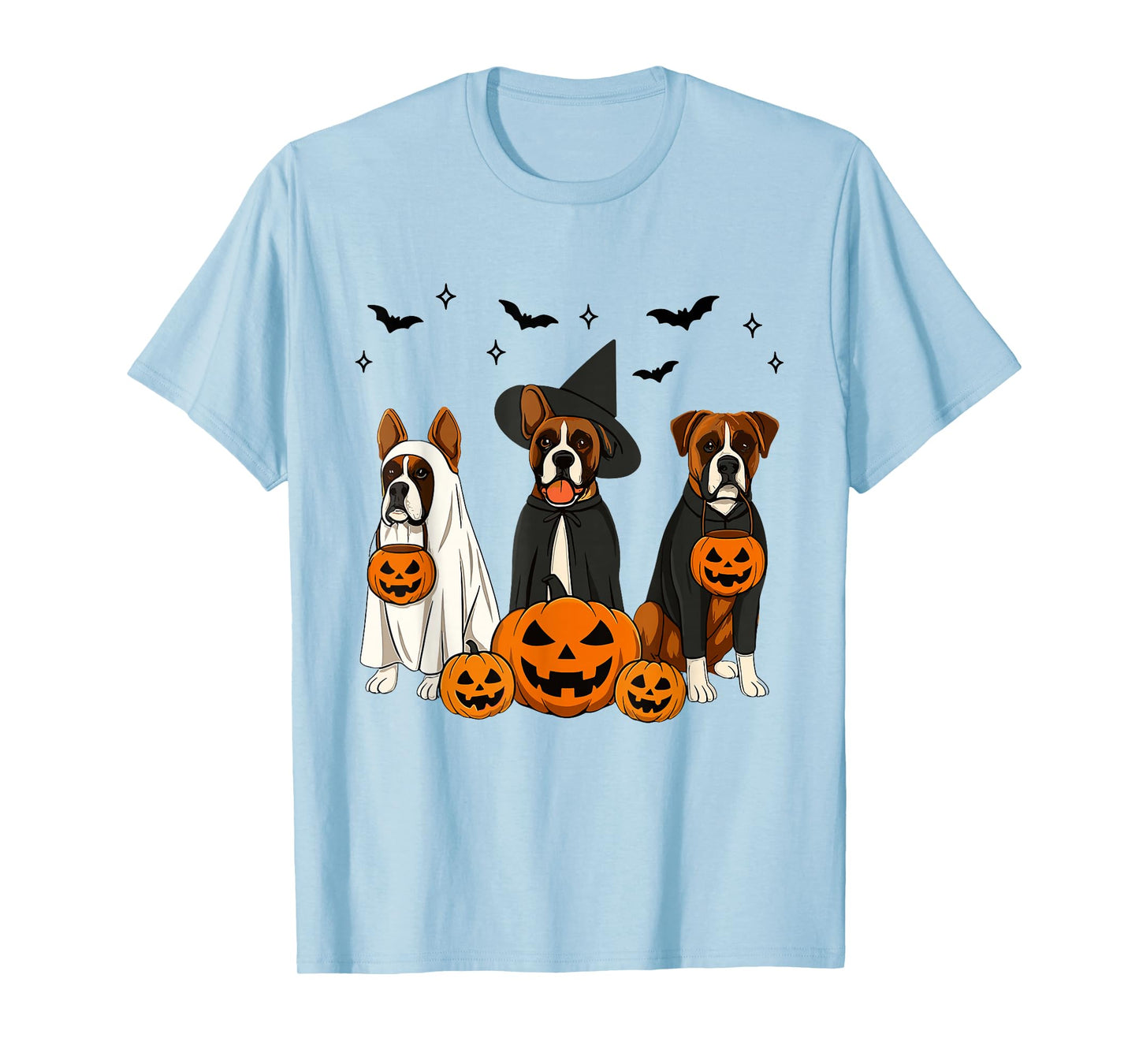 Witch Boxer Dog Halloween Ghost Boxer Dog Mom Dog Lover T-Shirt