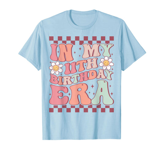In My 11th Birthday Era Cute Groovy 11th Birthday Party T-Shirt