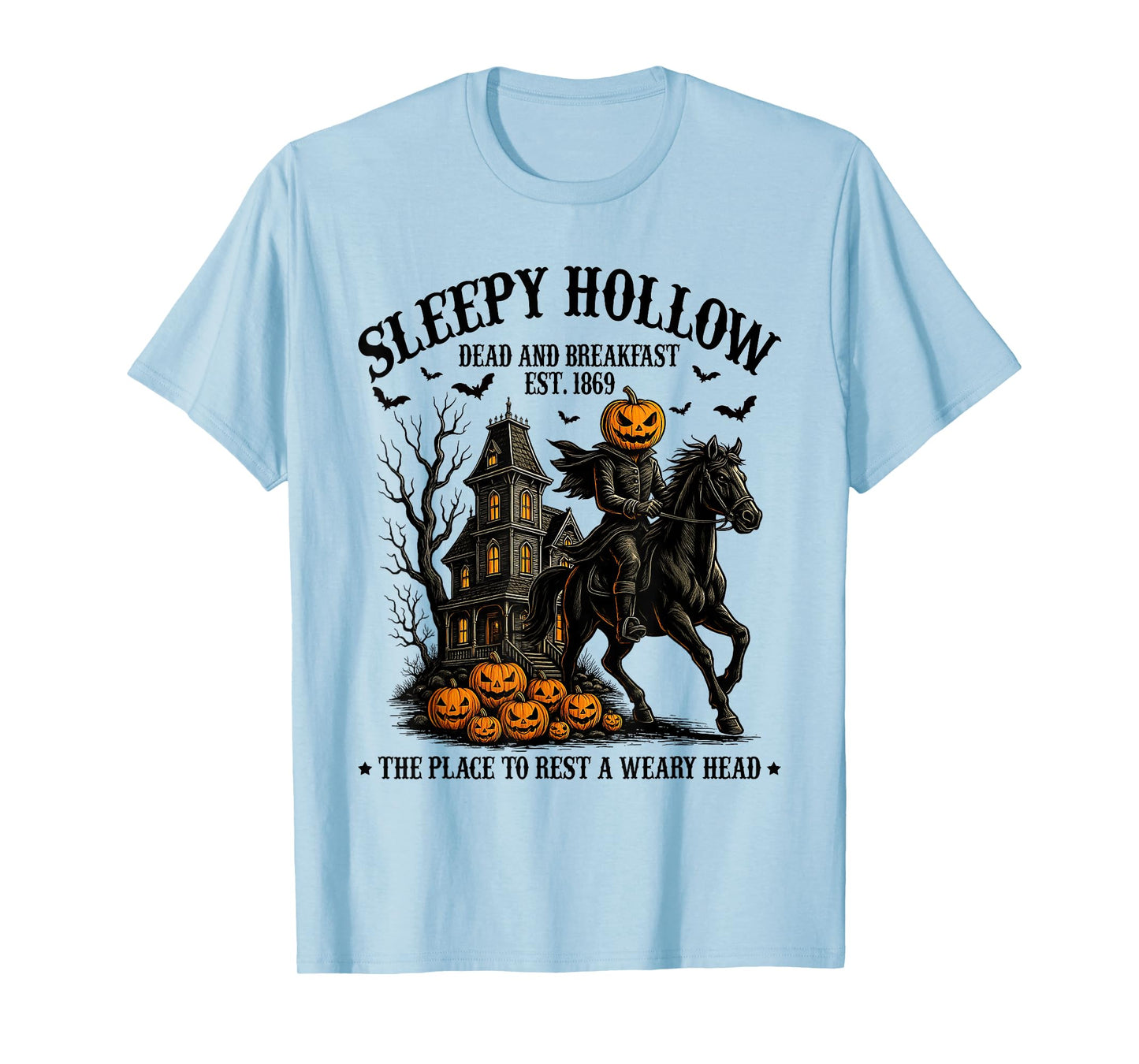 Sleepy Hollow Dead and Breakfast Est 1869 Headless Horseman T-Shirt
