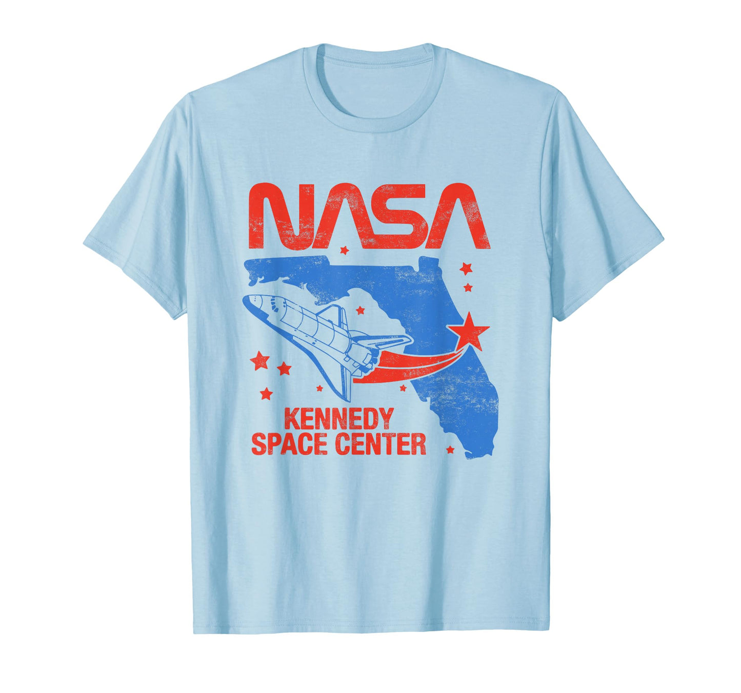 NASA Iconic Kennedy Space Center Vintage Big Chest Poster T-Shirt