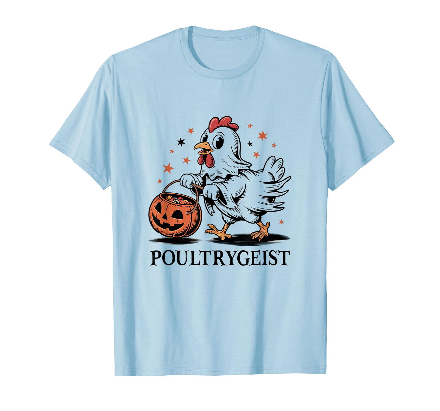 Chicken Ghost Poultrygeist Funny Halloween Farmer T-Shirt