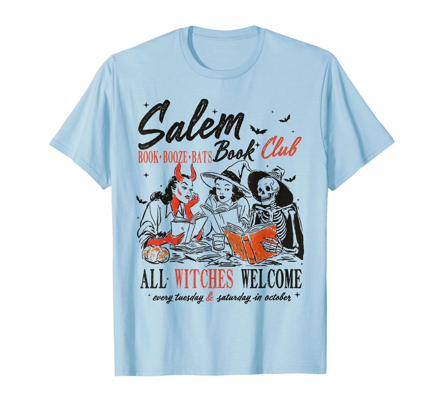 Salem Witch Book Club All Witches Welcome Spooky Halloween T-Shirt