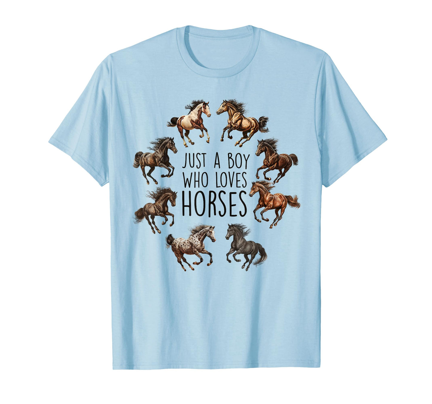 Just A Boy Who Loves Horses, Horse Breeds, Horseback Riding T-Shirt