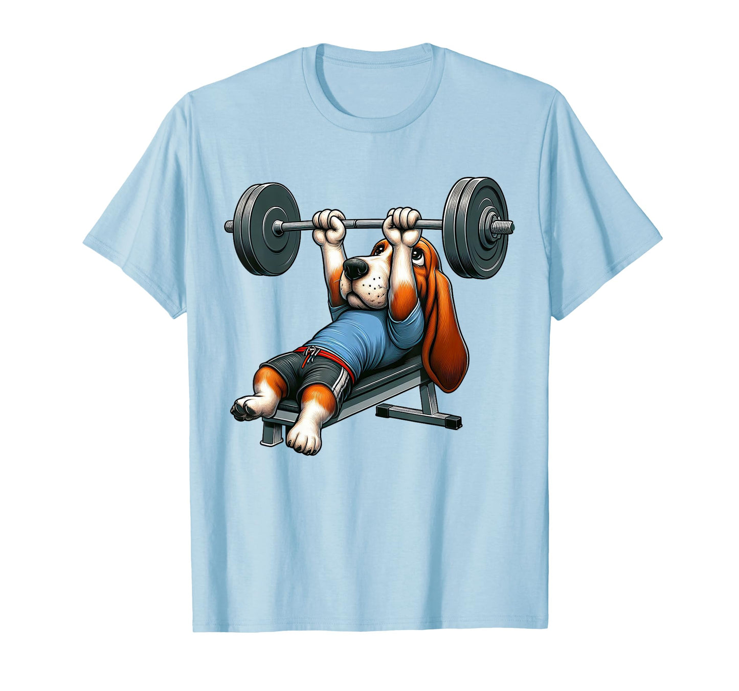 Basset Hound Weightlifting Fitness Gym Training Bodybuilding T-Shirt
