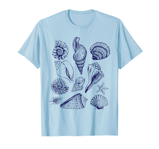 Seashells Ocean Life Cottagecore Shirt 90s Ocean Beach Men Women Girls Kids T-Shirt