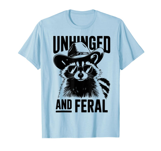 Raccoon Unhinged And Feral Funny Raccoon Cowboy T-Shirt