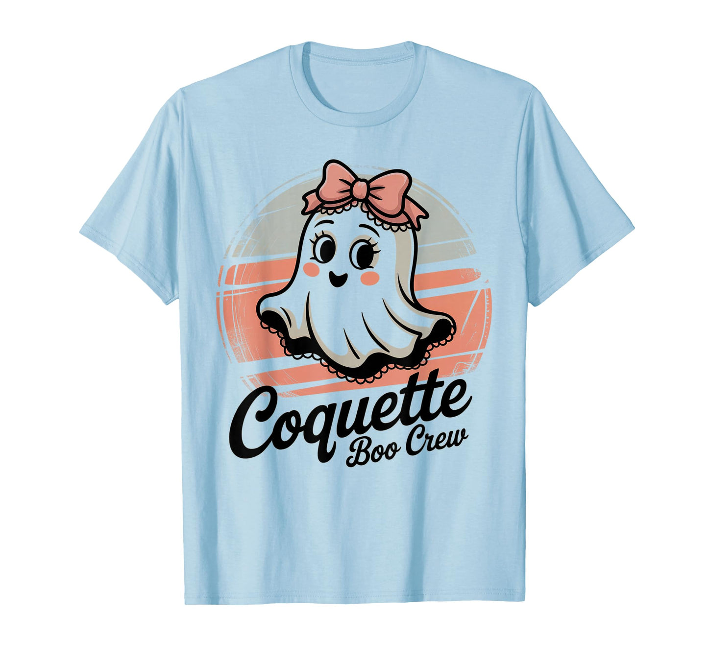 Coquette Boo Crew Cute Ghost Girl with Pink Halloween Party T-Shirt