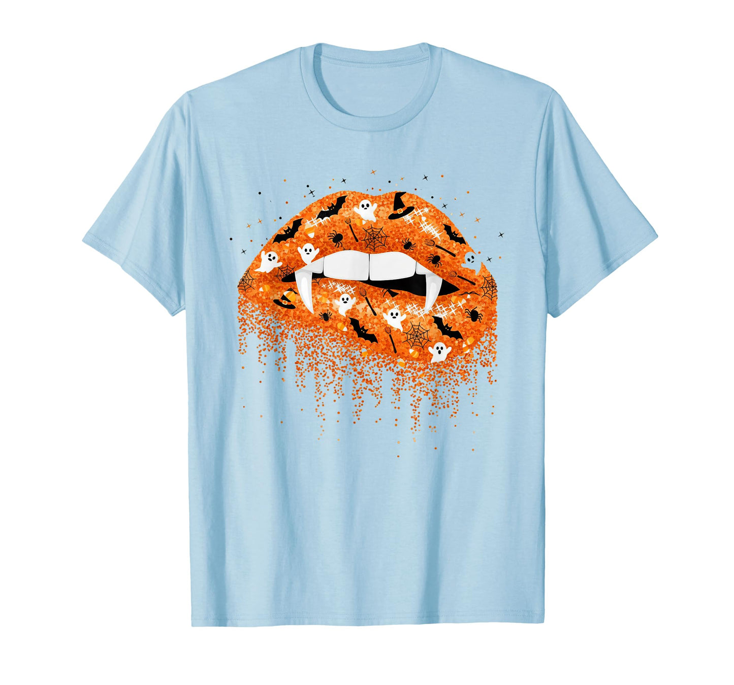 Halloween Vibes Spooky Season Pumpkin Boo Ghost Lips T-Shirt