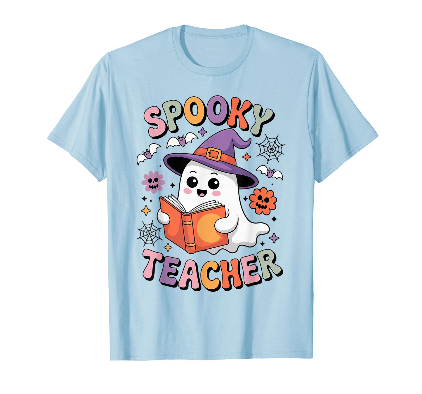 Spooky Teacher Halloween Party Women Teacher Ghost T-Shirt