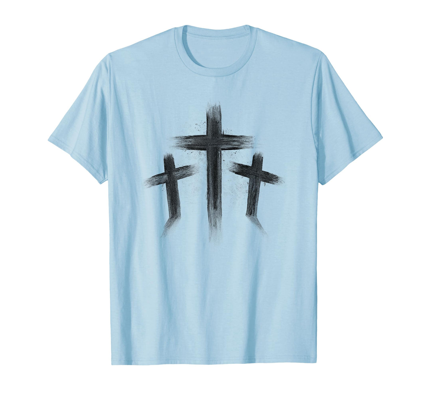 Three Crosses Distressed Style Jesus Christian Calvary T-Shirt