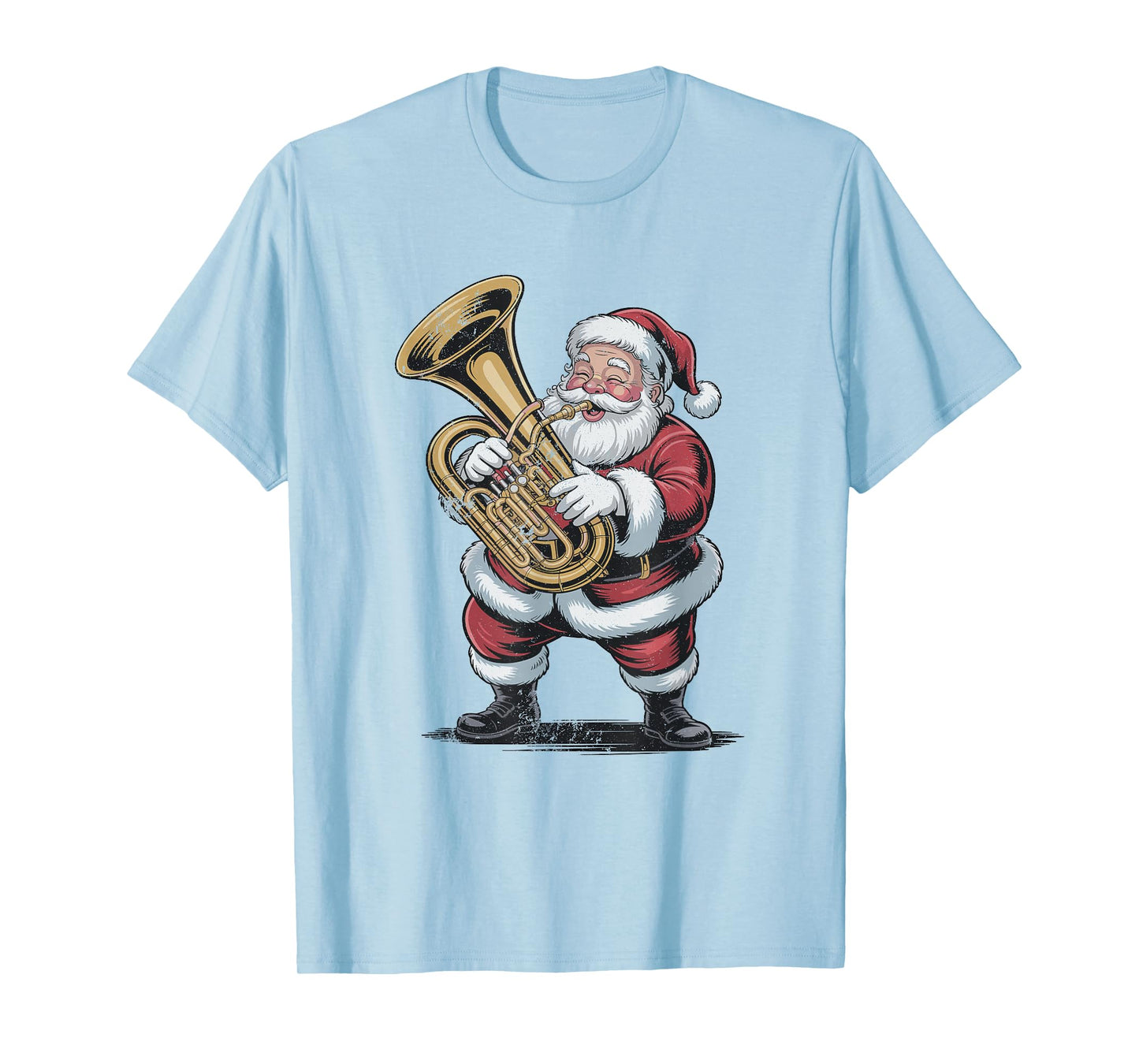 Santa Playing Tuba Retro Vintage 90s Chrismas Holiday T-Shirt