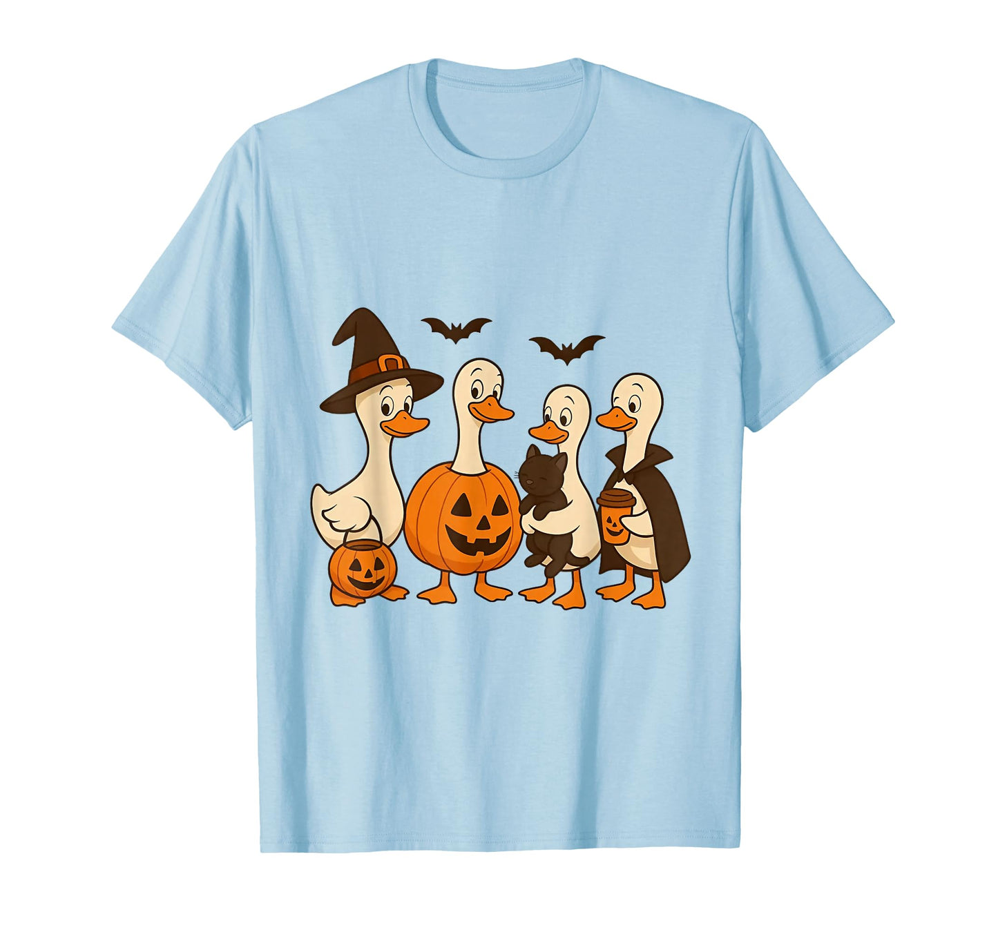 Funny Witch Goose Pumpkin Halloween T-Shirt