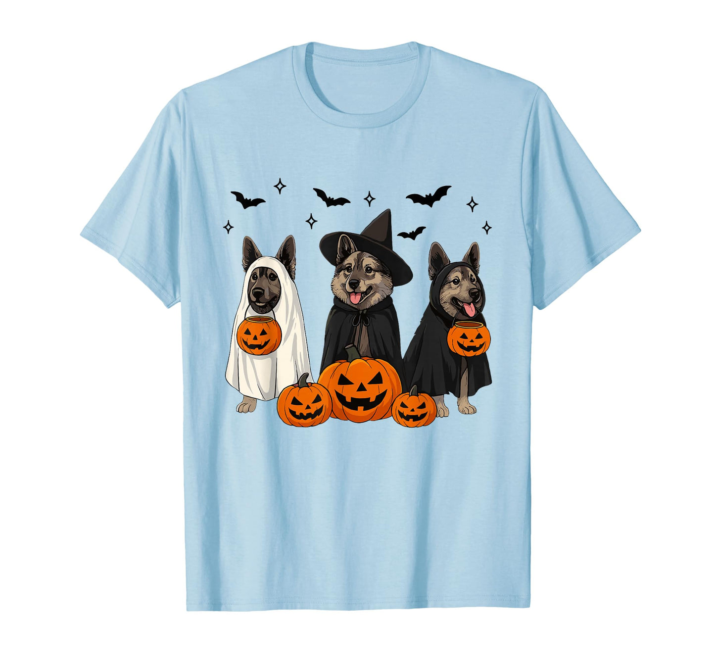 Fall Norwegian Elkhound Halloween Norwegian Elkhound Dog Mom T-Shirt