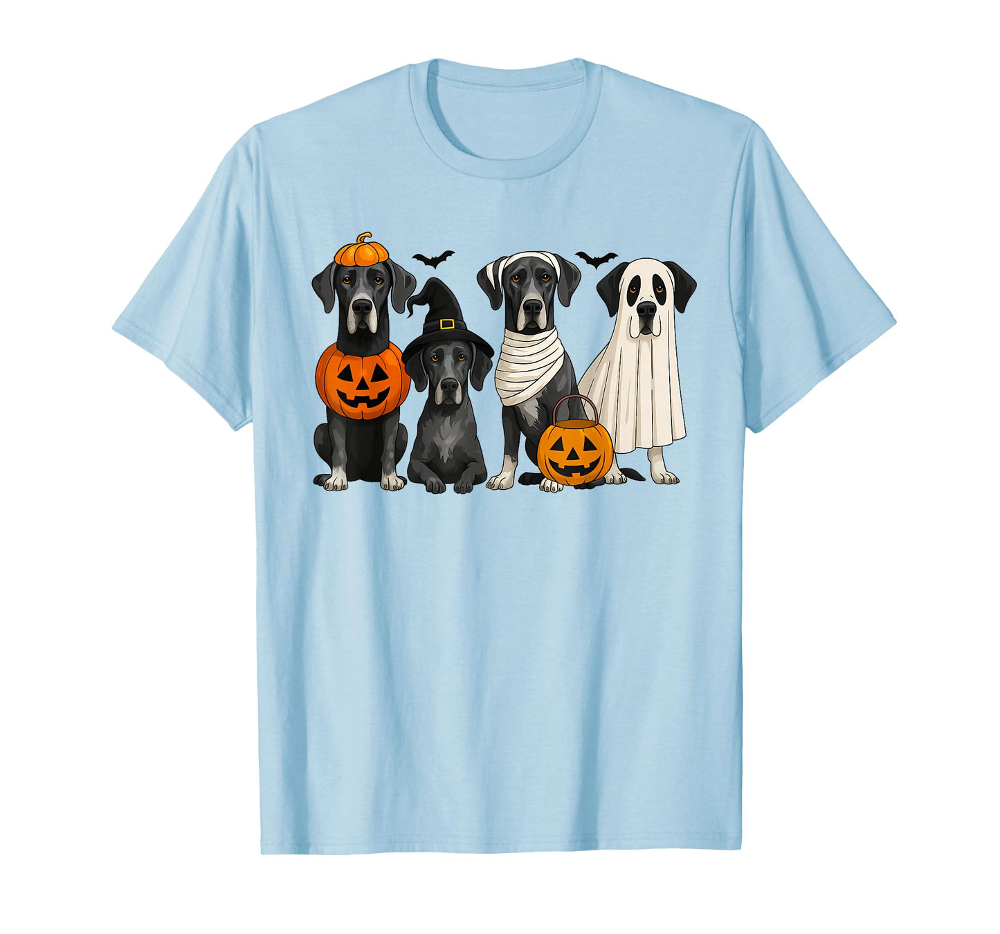 Great Dane Lover Dog Mom Halloween Vibes Spooky Boo Pumpkin T-Shirt