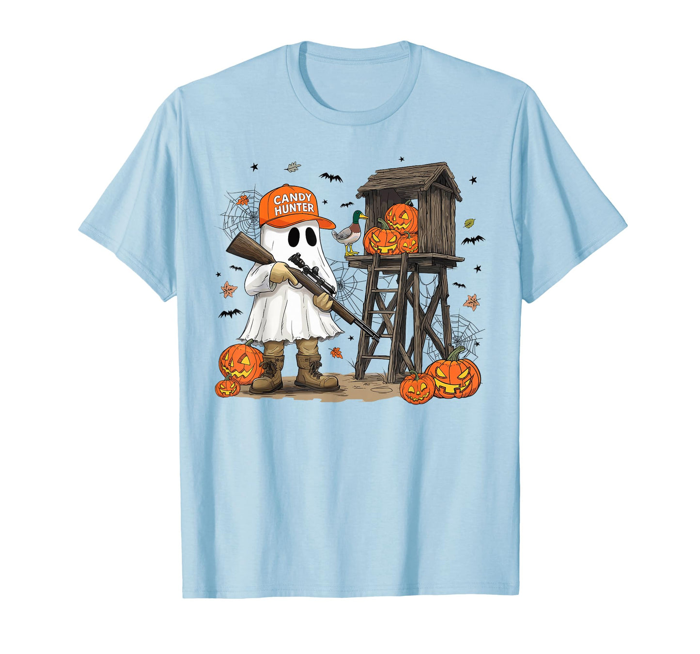 Candy Hunter Camo Ghost Funny Halloween Hunting Season Boys T-Shirt