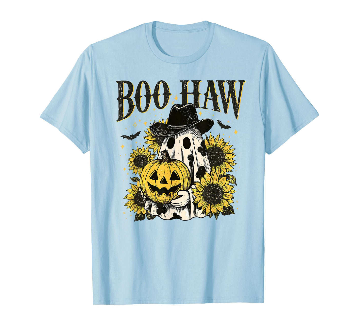 Boo Haw Retro Western Halloween Cowgirl Ghost Howdy Pumpkin T-Shirt