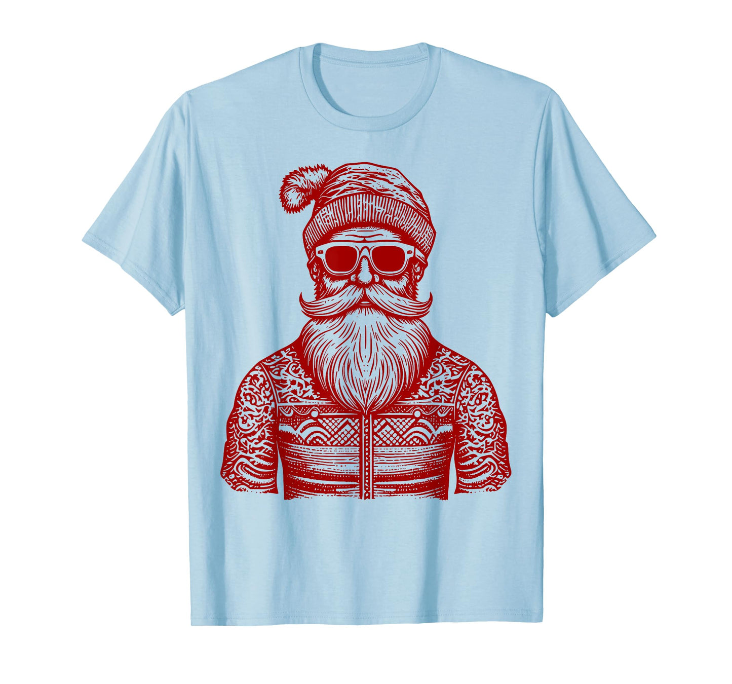 Cool Hip Santa Claus Christmas Hipster Dude Dad Ugly Sweater T-Shirt