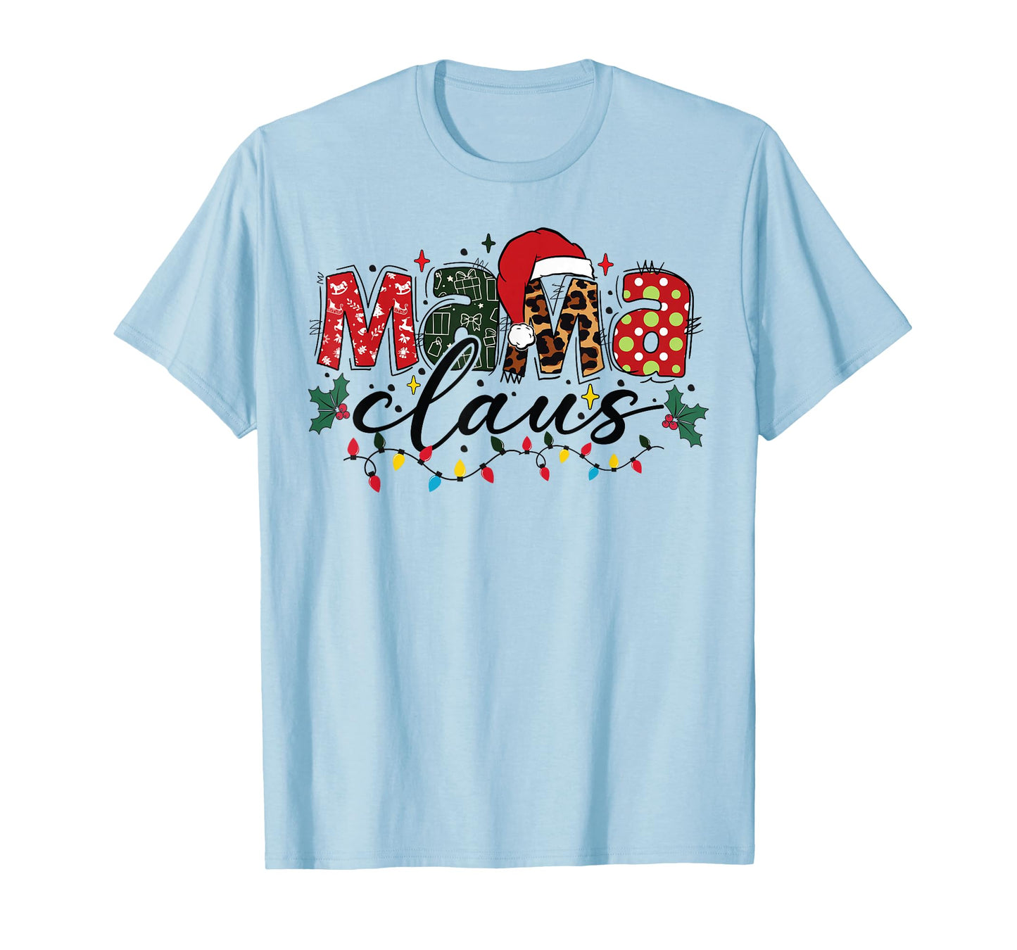 Mama Claus Christmas Pajama Santa Claus Family Matching T-Shirt