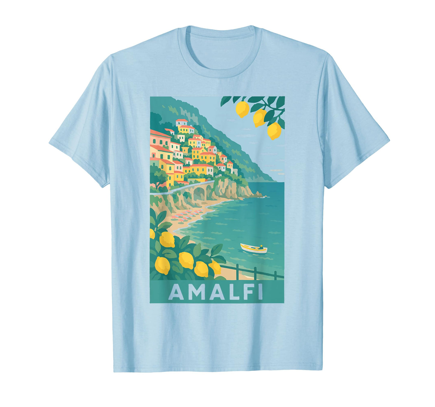 Amalfi Coast Italy Retro Vintage Lemon Travel Souvenir T-Shirt
