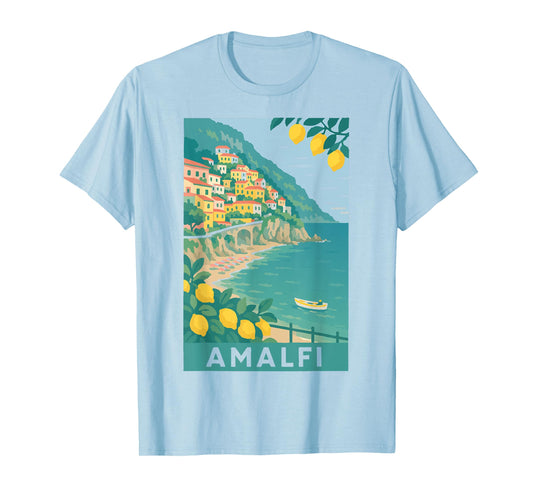 Amalfi Coast Italy Retro Vintage Lemon Travel Souvenir T-Shirt