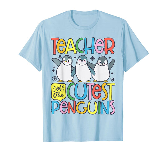 Teacher Of The Cutest Penguins Funny Penguin Back To School T-Shirt