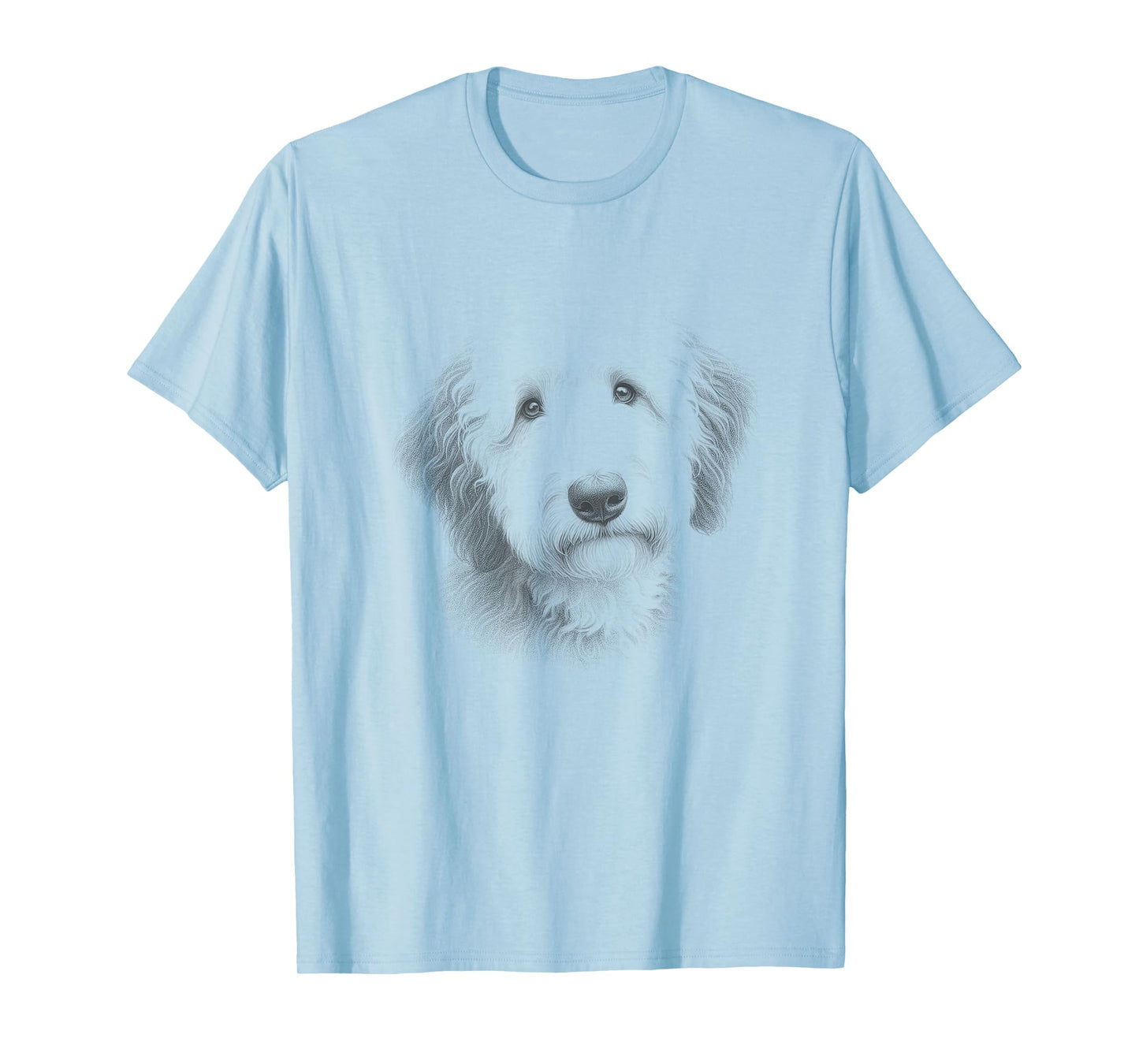 Vintage Sheepadoodle Face Art Design T-Shirt