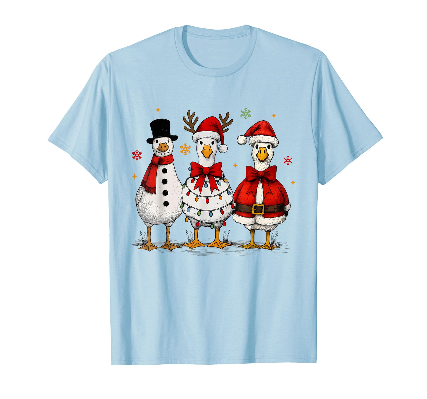 Vintage Funny Silly Goose Santa Christmas Holiday Cute Xmas T-Shirt