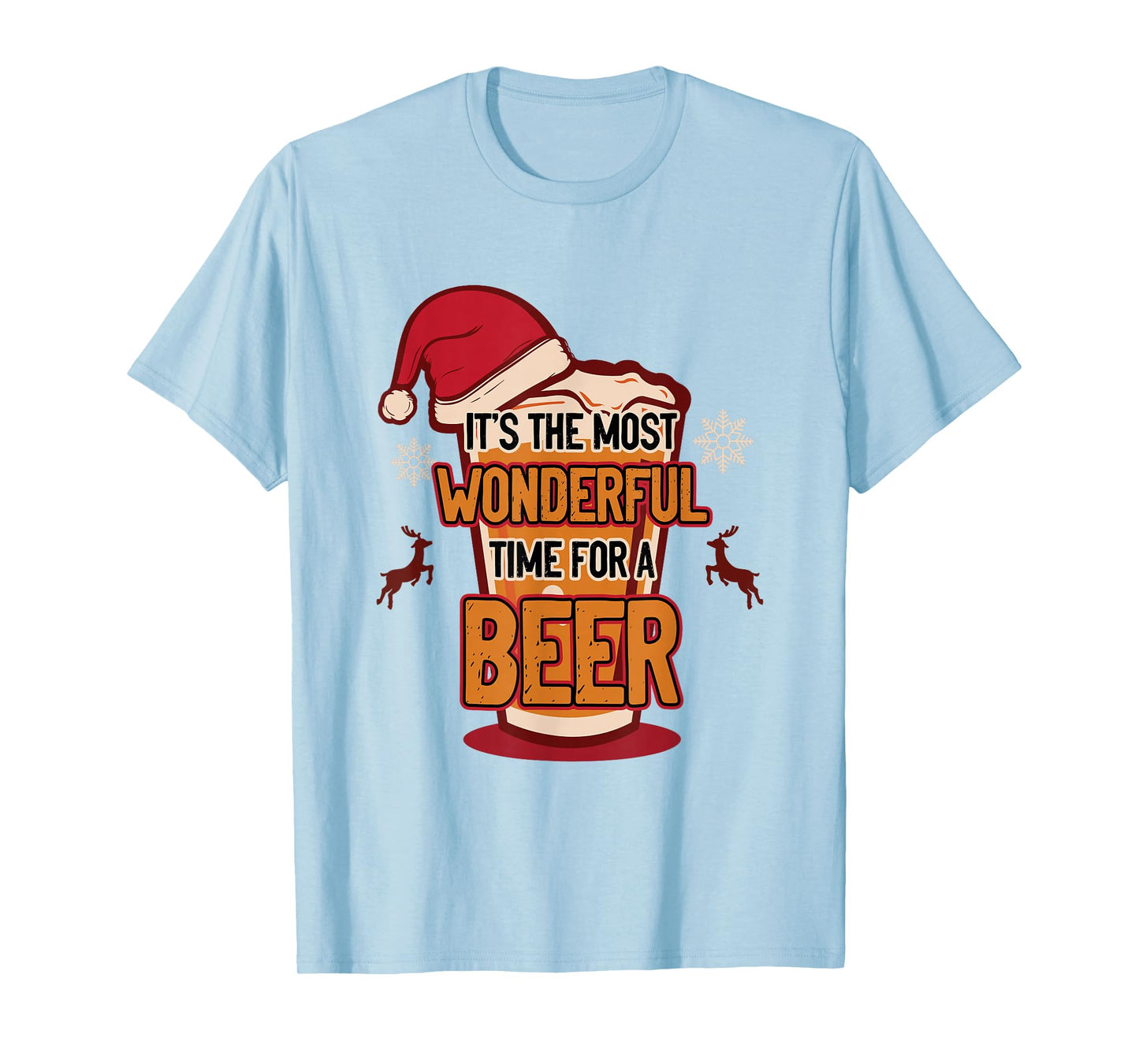 Wonderful Time for A Beer Christmas Sayings T-Shirt