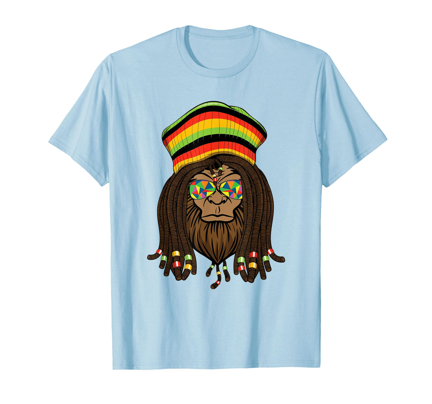 Sasquatch Reggae Dreads Bigfoot Dreadlocks Jamaica Rasta T-Shirt