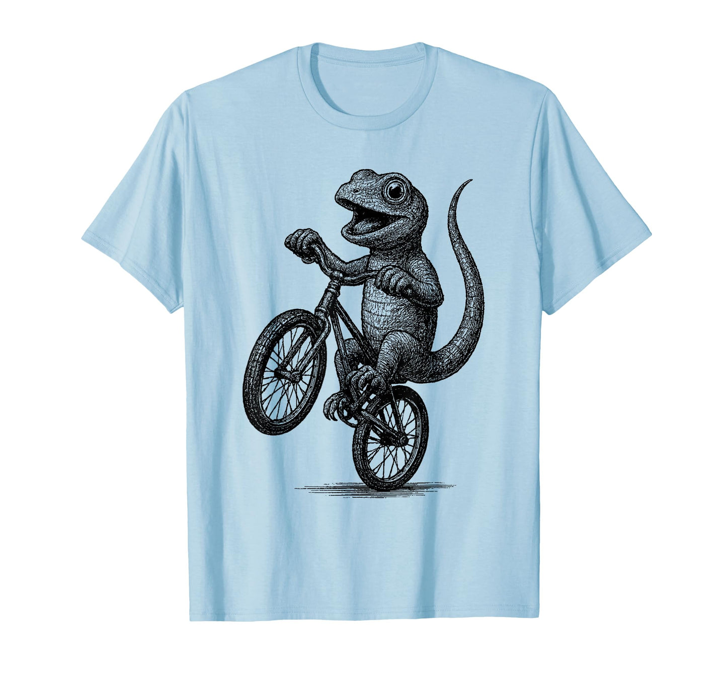 Vintage Kawaii Lizard Riding Bicycle Cycling Biker Cyclist T-Shirt