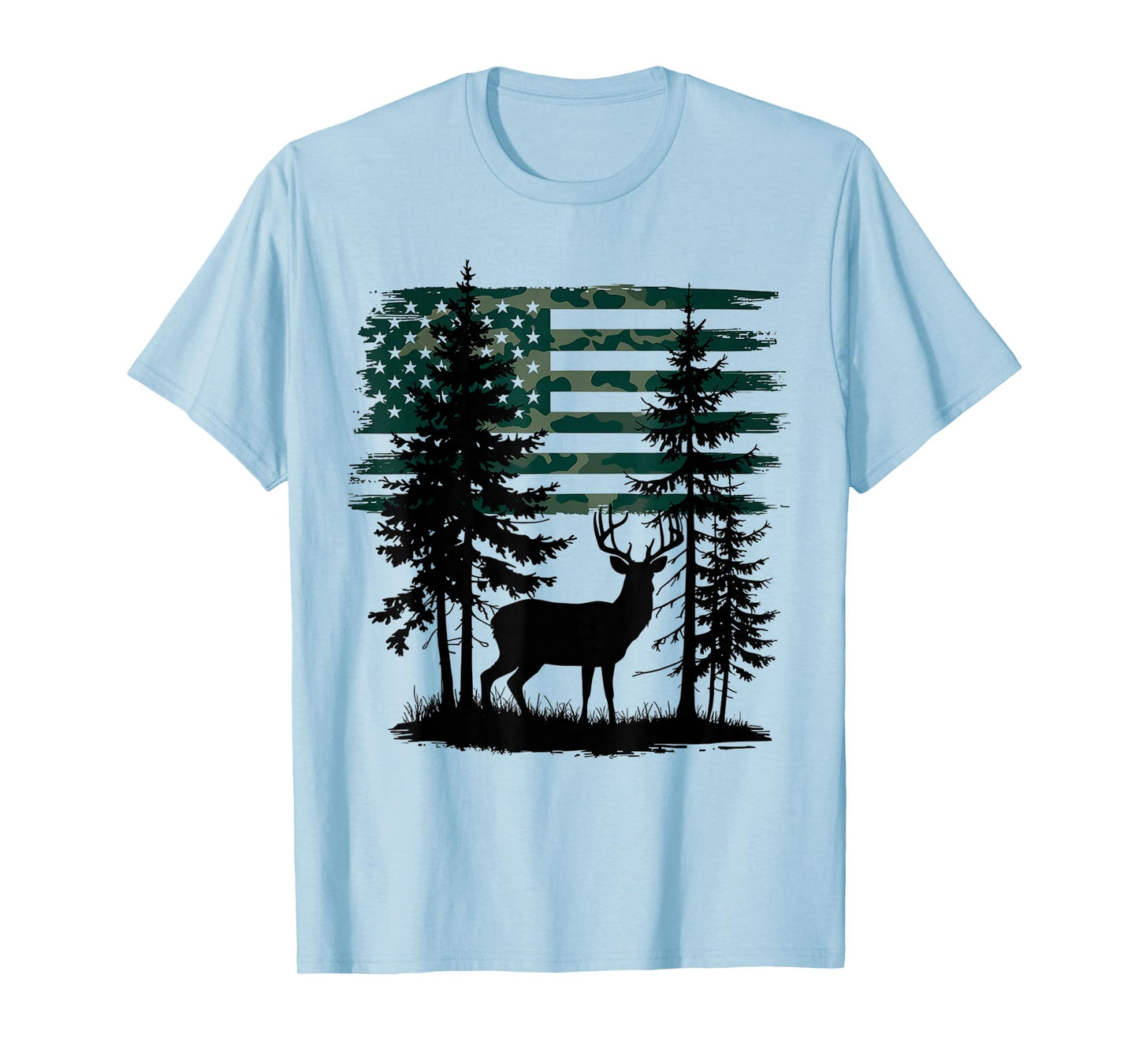 Men Kids Boys Hunting Shirt Deer Hunters Toddler Camo Flag T-Shirt