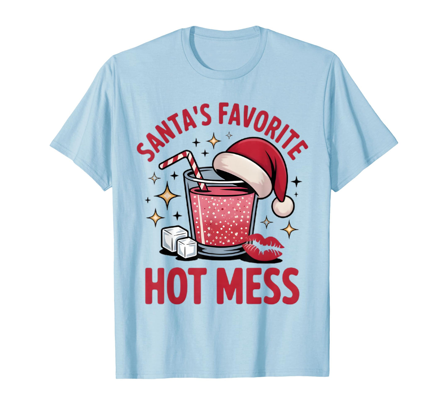 Santa's Favorite Hot Mess Christmas Funny Margarita T-Shirt