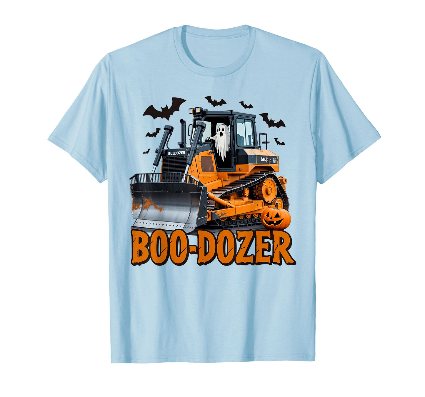 Boo Dozer Ghost Bulldozer Halloween Construction Trucks Kids T-Shirt