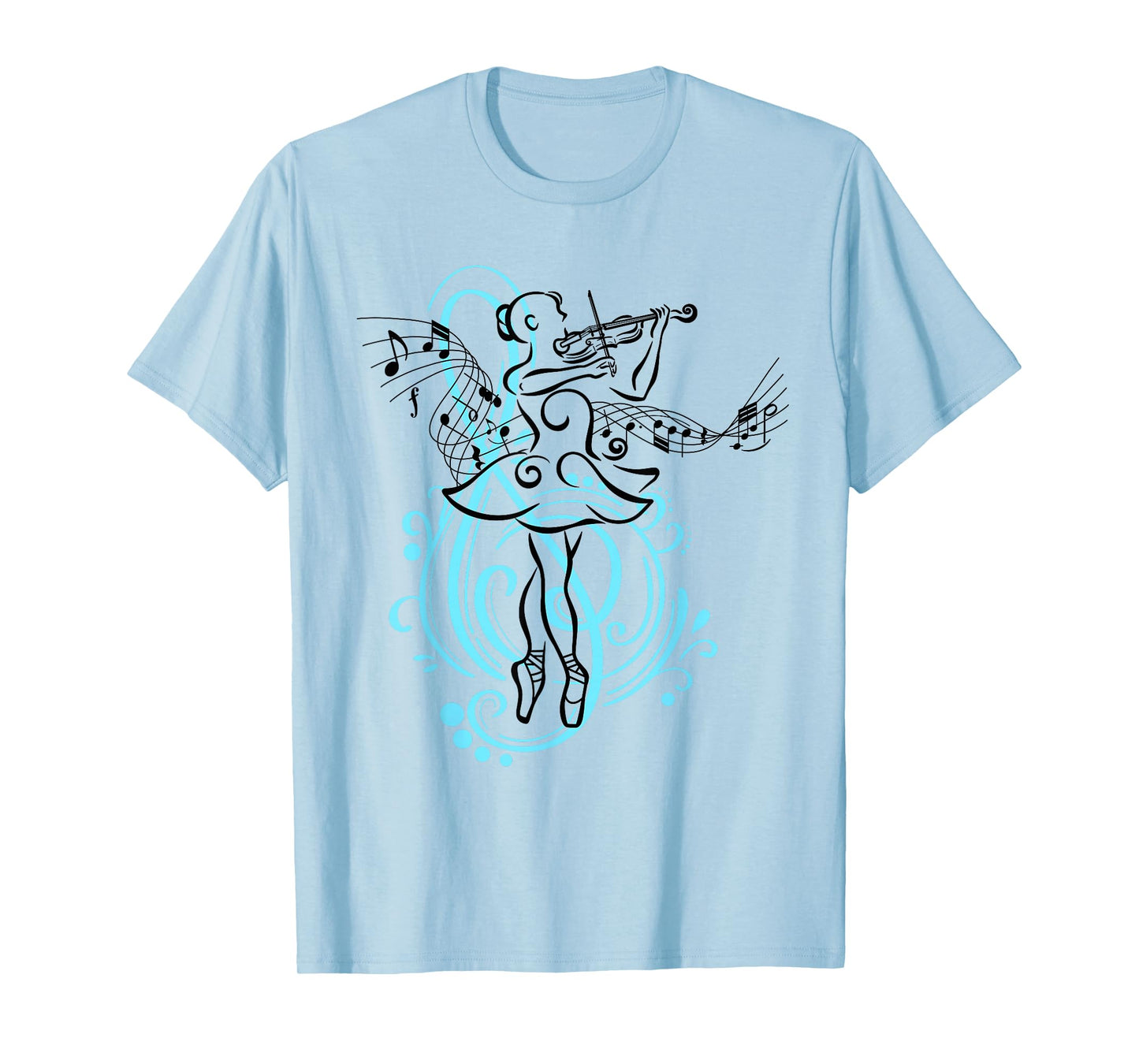 Girl Playing Violin Music, and Ballet Violinist Ballerina T-Shirt