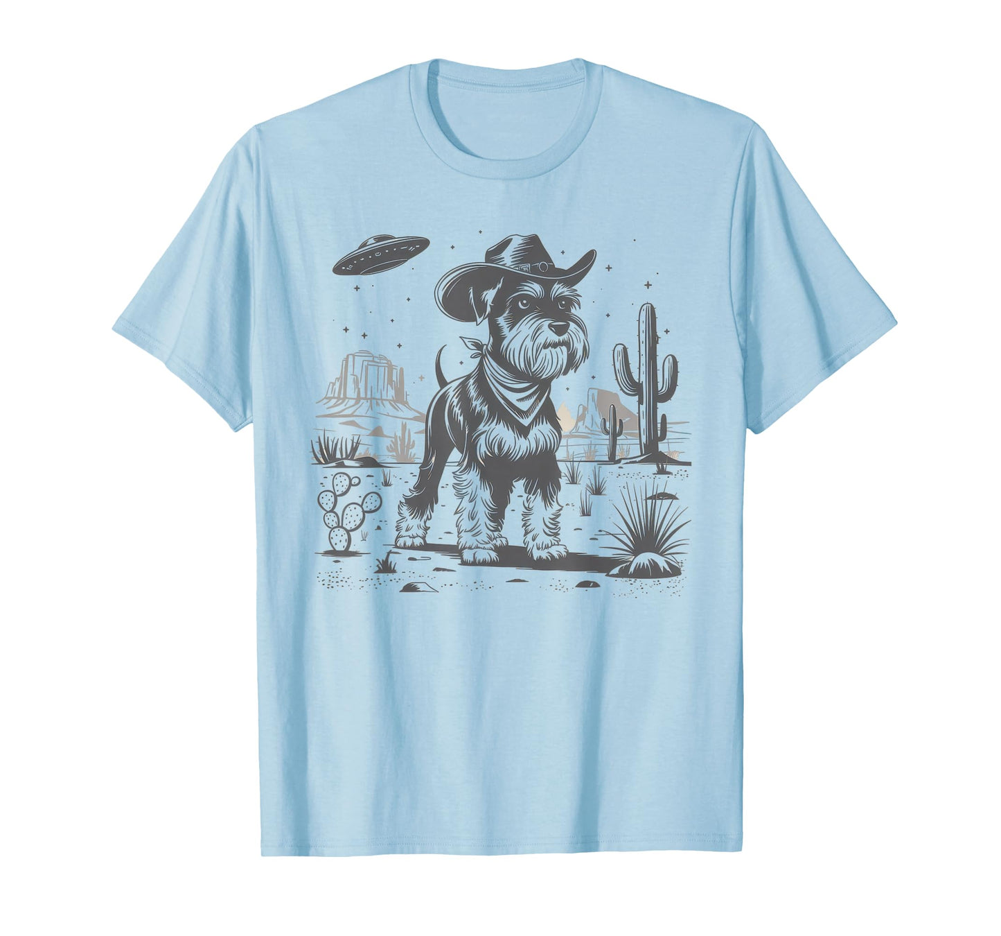 Schnauzer Shirt Schnauzer Vintage Shirt UFO Western Retro T-Shirt