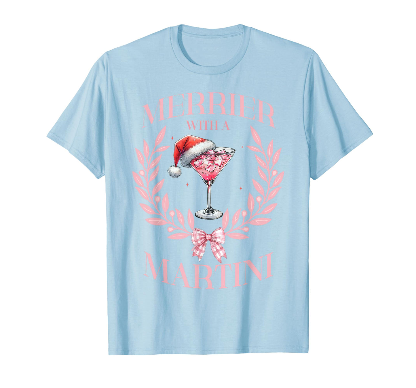 Merrier with a Martini Merry Christmas Drinking Social Club T-Shirt