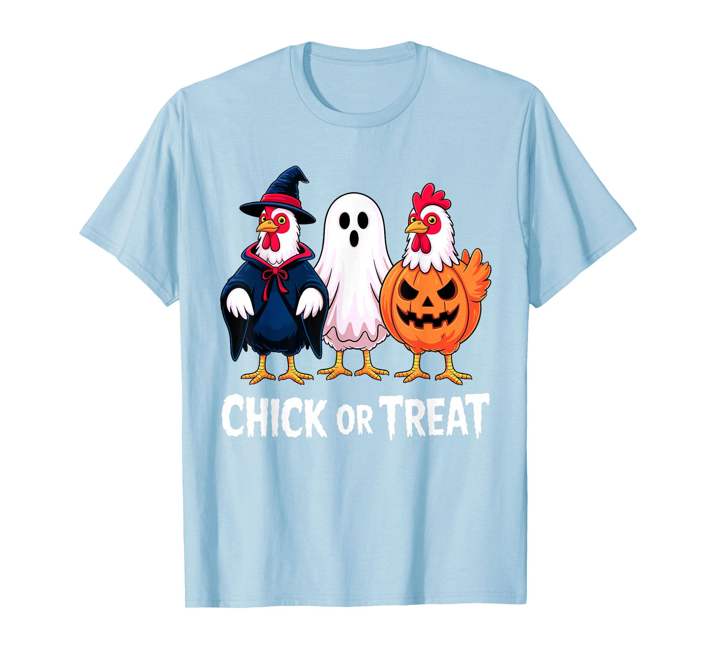 Chick or Treat Funny Halloween Chicken Ghost Pumpkin Costume T-Shirt