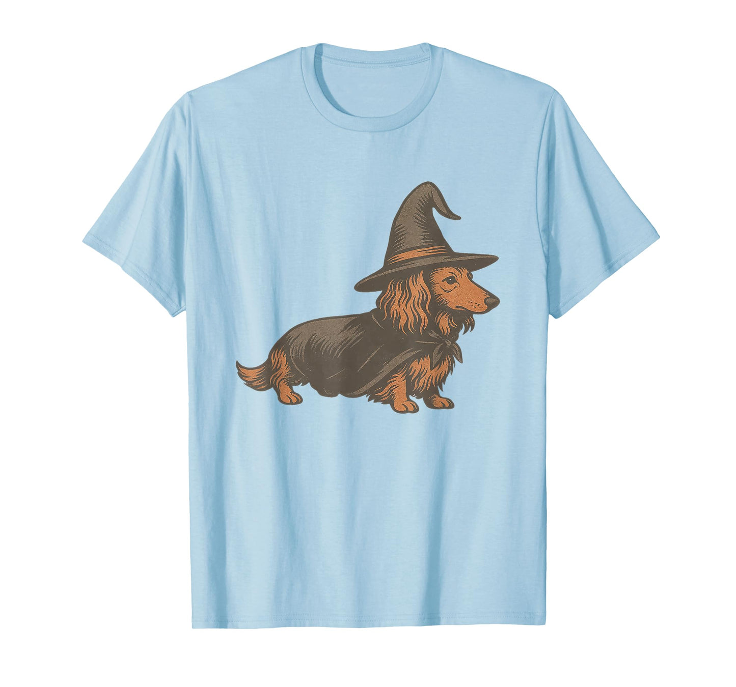 Retro Dachshund Halloween Wiener Dog Pumpkin Weenie Witch T-Shirt