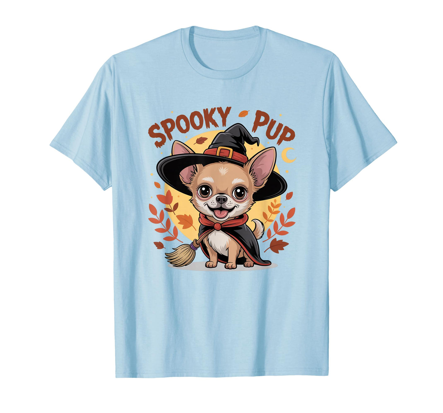 Chihuahua Witch Costume Hat Spooky Pup T-Shirt