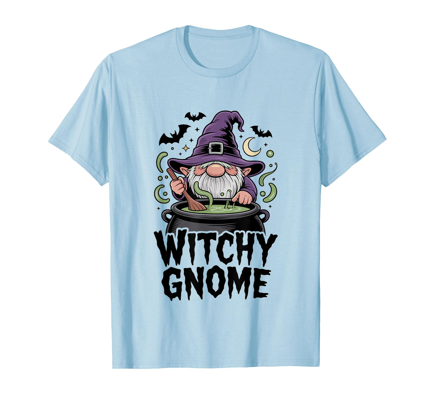 Witchy Gnome Halloween Cauldron Witch Magic Potion Spooky T-Shirt