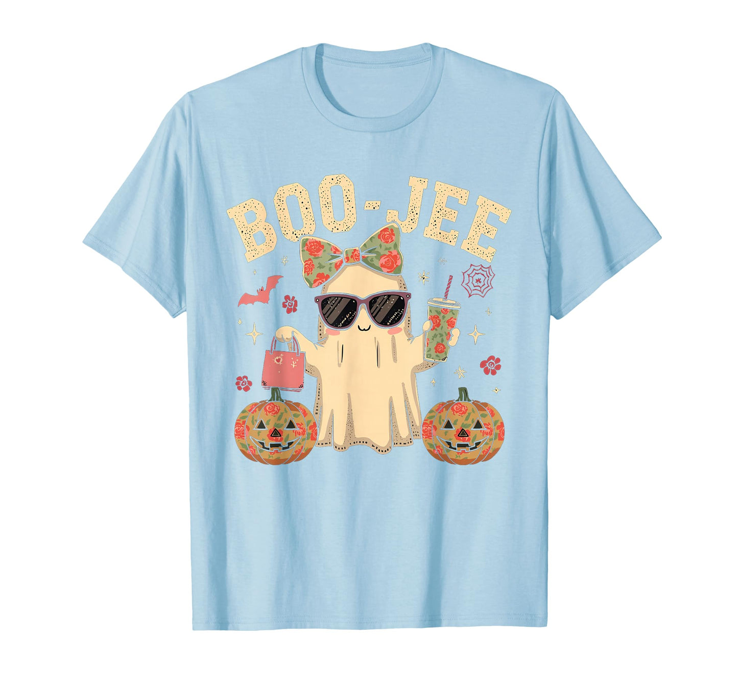 Coquette Leopard Ghost Coffee Boo-JEE Halloween Boujee Ghost T-Shirt