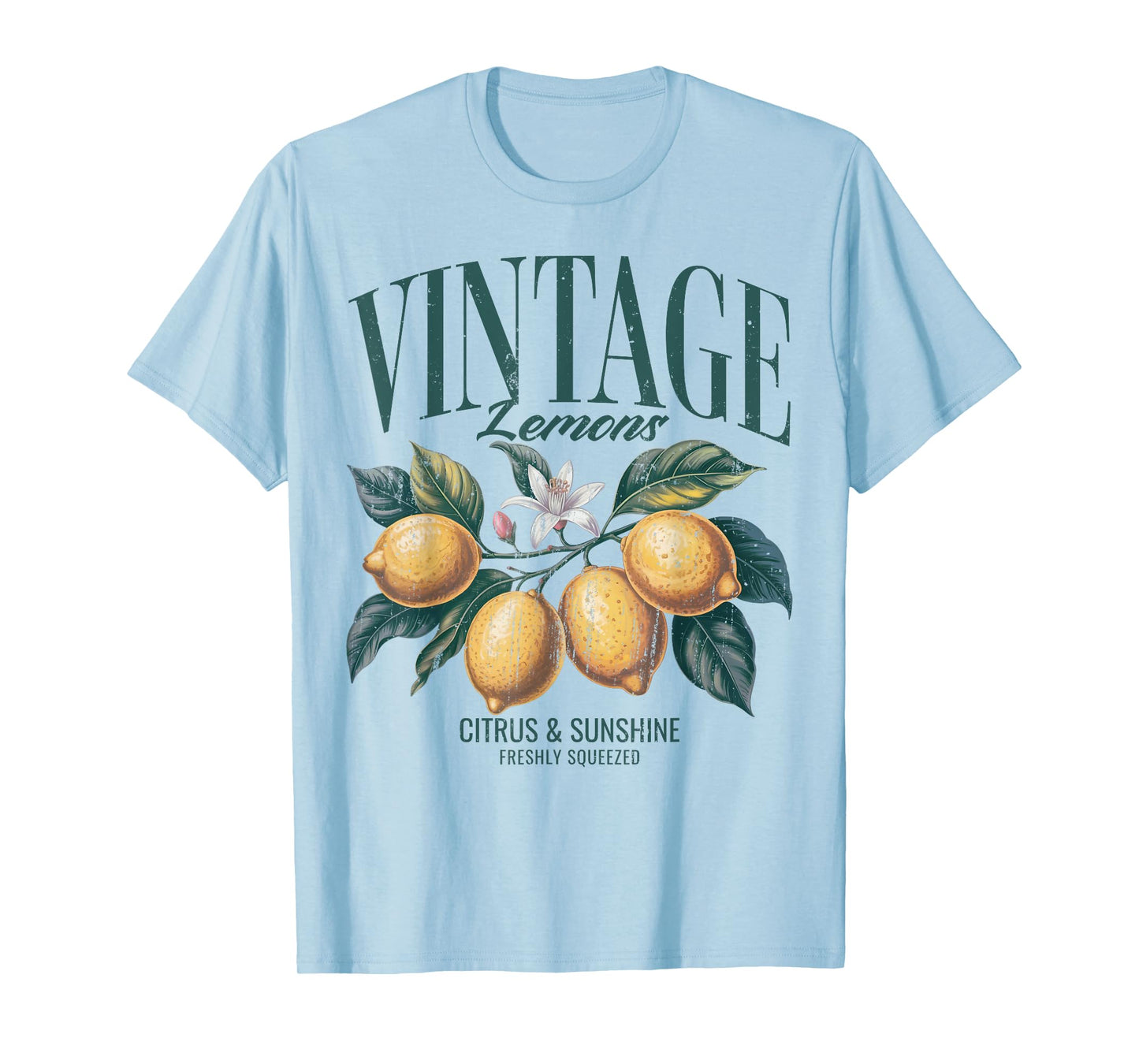 Vintage Lemon Print Women Men Chic Retro Fruit Lover Graphic T-Shirt