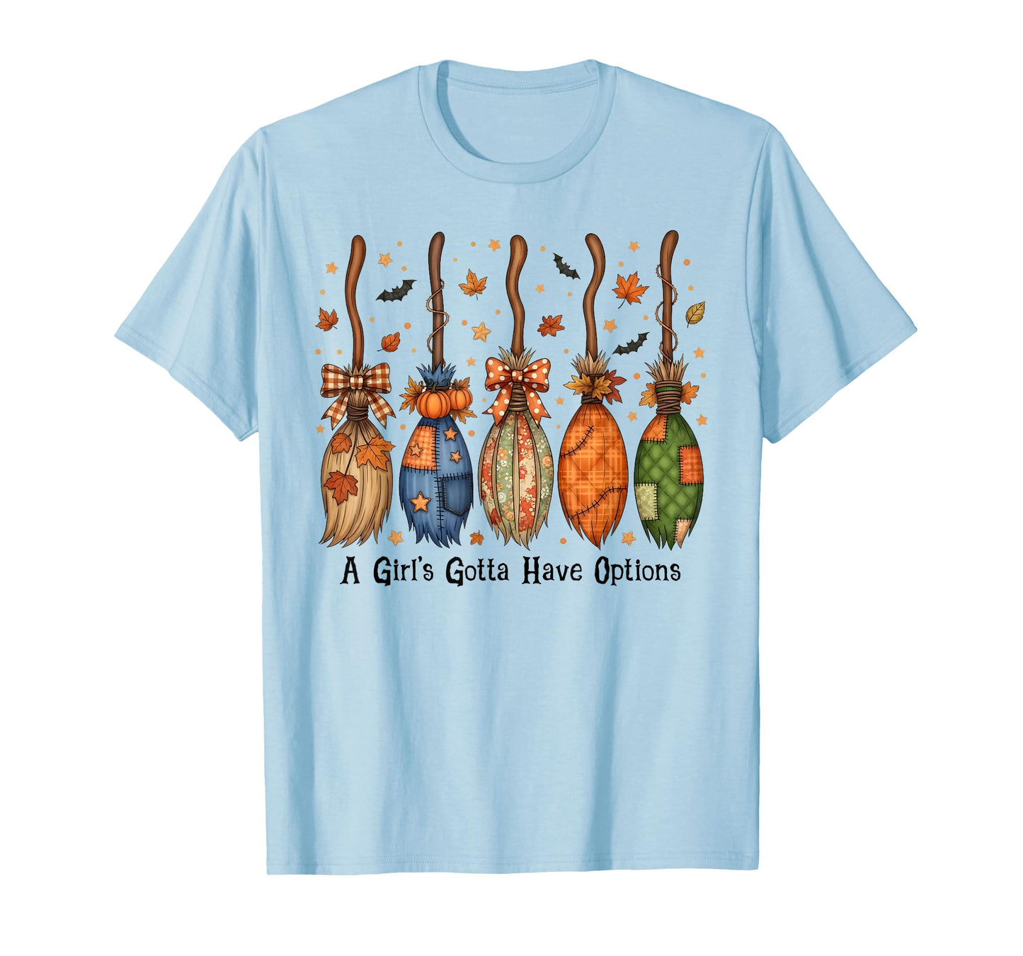 Funny Halloween A Girl's Gotta Have Options Witch Broom Kids T-Shirt